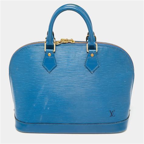 louis vuitton blue alma bag